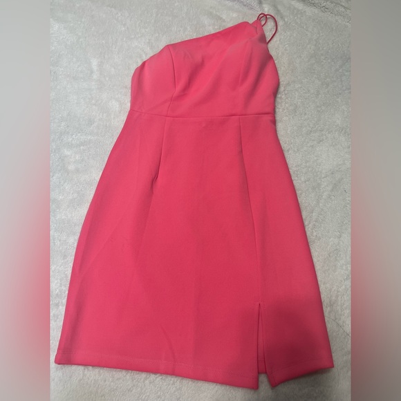Hello Molly Pink Mini One shoulder Homecoming Dress Size Small - Picture 3 of 7